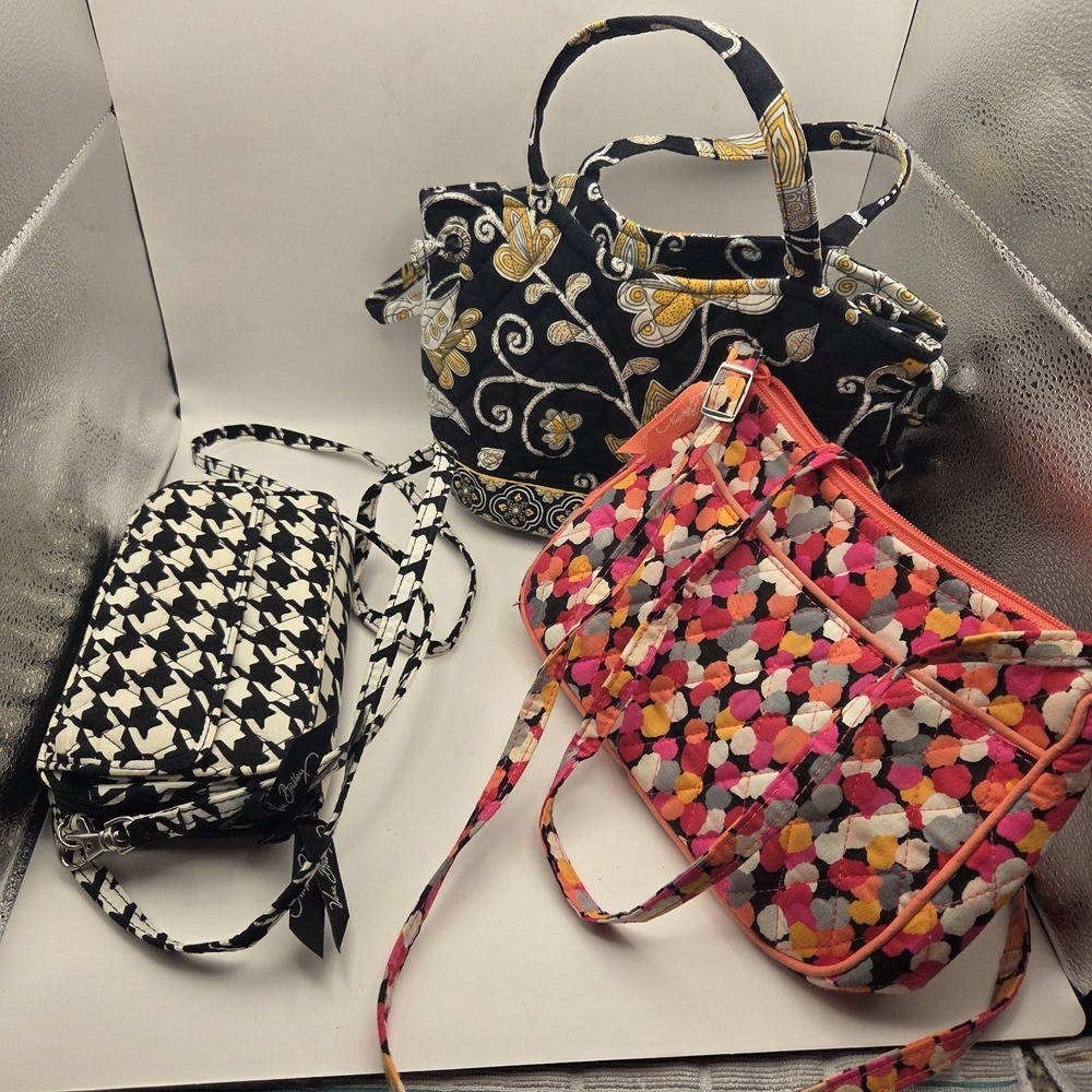 Vera Bradley Bag Trio Houndstooth Floral Polka Dot